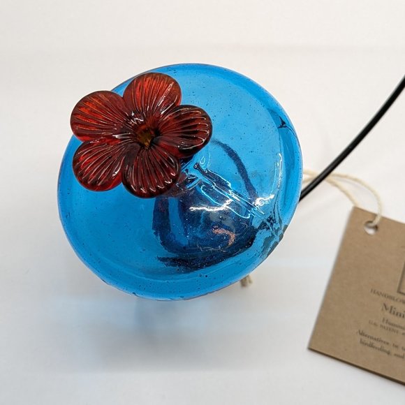 Hummingbird feeder hand blown glass - Picture 3 of 13